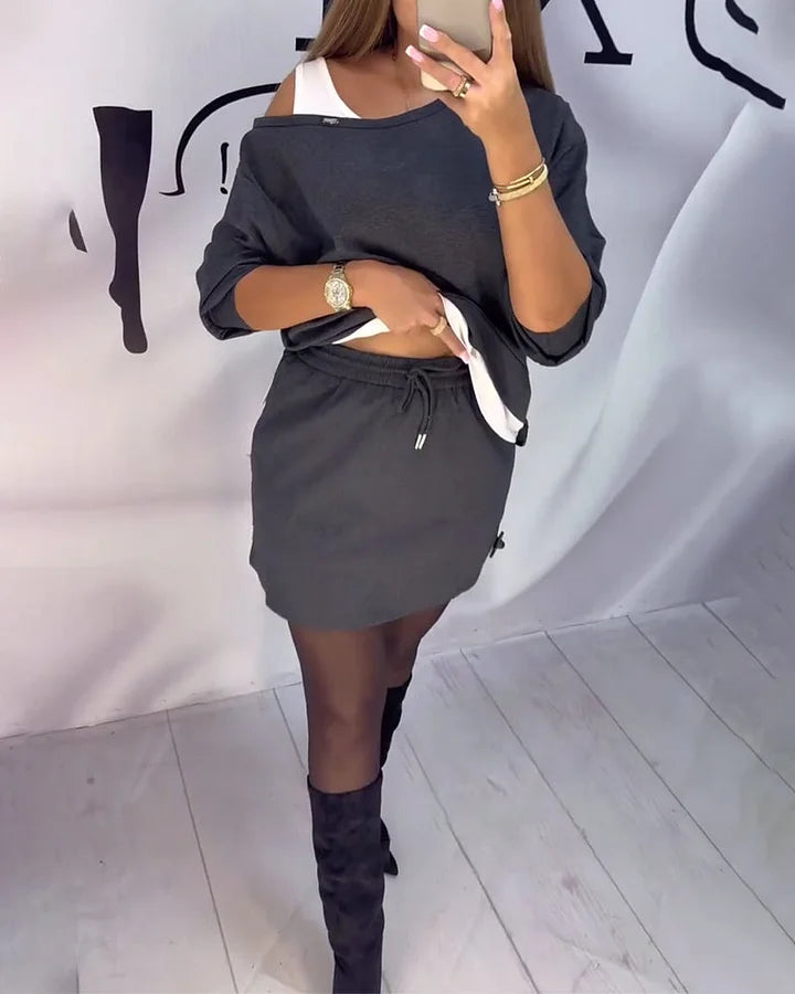 Darcella - Conjunto de dos piezas casual elegante