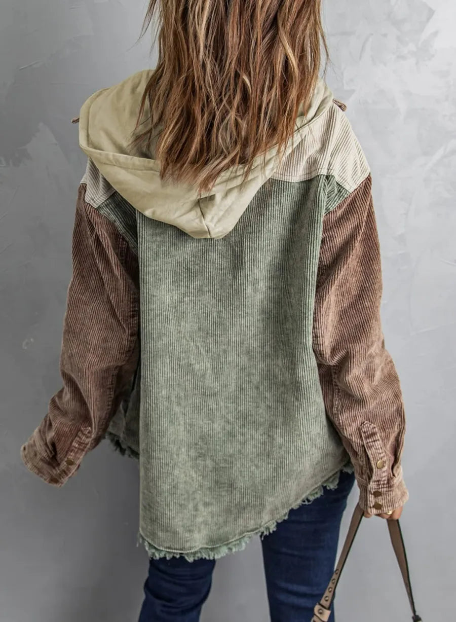 Pomi™ | Chaqueta de Terciopelo Acanalado Tricolor