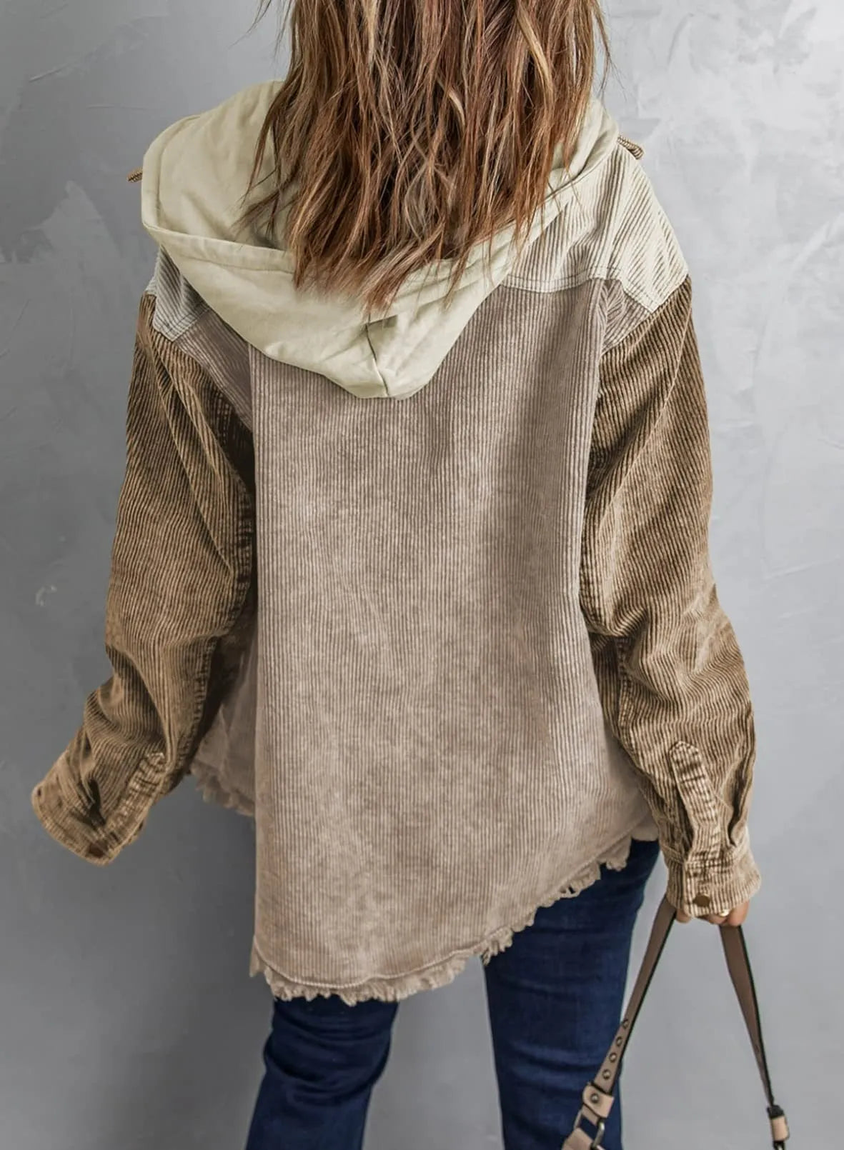 Pomi™ | Chaqueta de Terciopelo Acanalado Tricolor