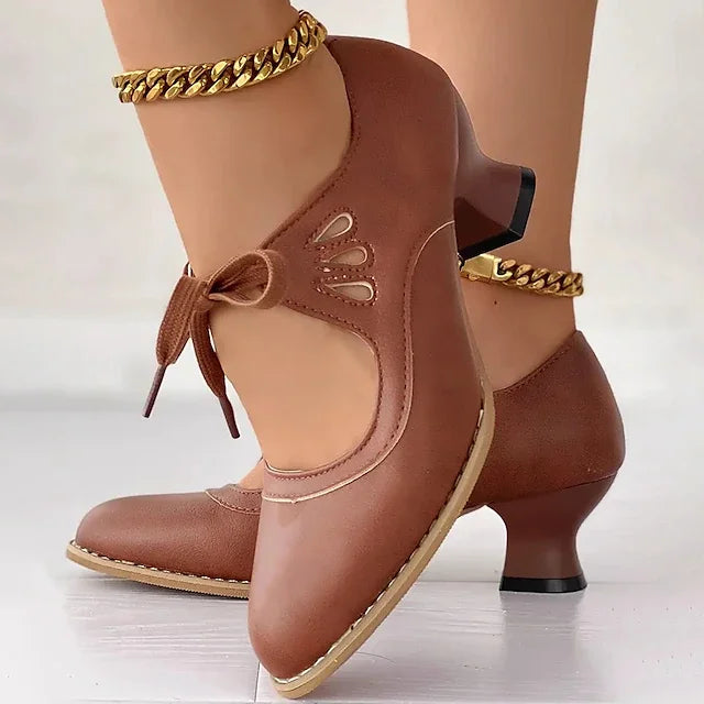 Lilly™ | Elegantes Tacones de Cuero Vintage
