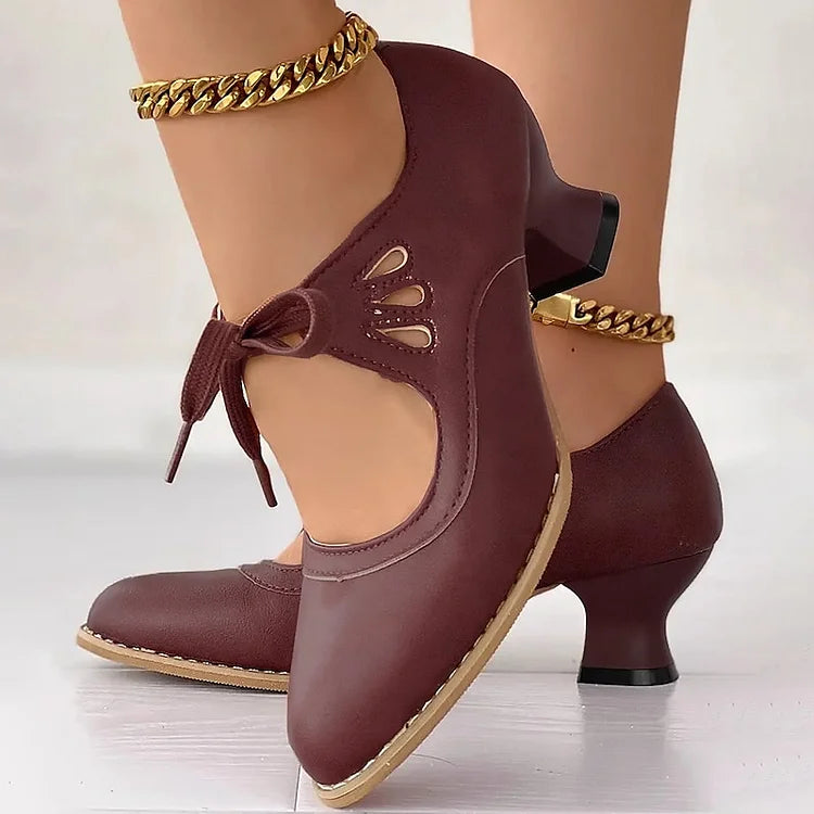 Lilly™ | Elegantes Tacones de Cuero Vintage