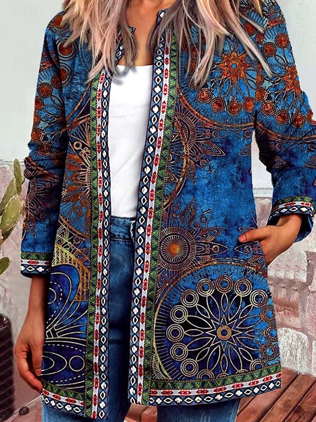 Livia™ | Chaqueta Vintage Casual Impresa Floral