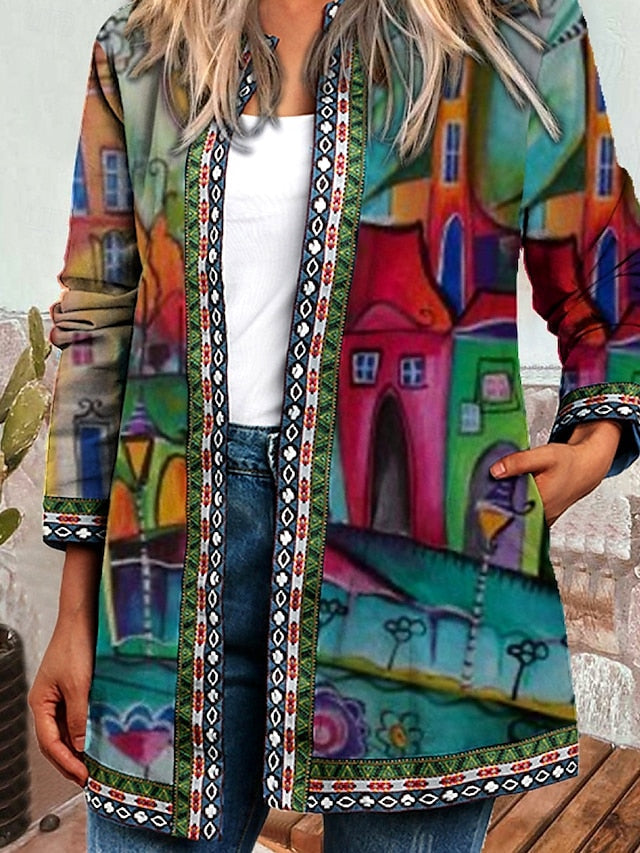 Livia™ | Chaqueta Vintage Casual Impresa Floral