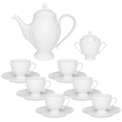 [14 PIEZAS] Juego de Café de Porcelana + Set de Individuales de Mesa de Regalo