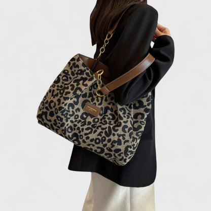 Naria™ | Bolsa de Compras Elegante de Lona de Leopardo