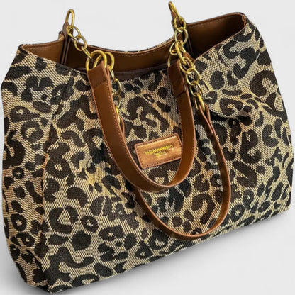 Naria™ | Bolsa de Compras Elegante de Lona de Leopardo