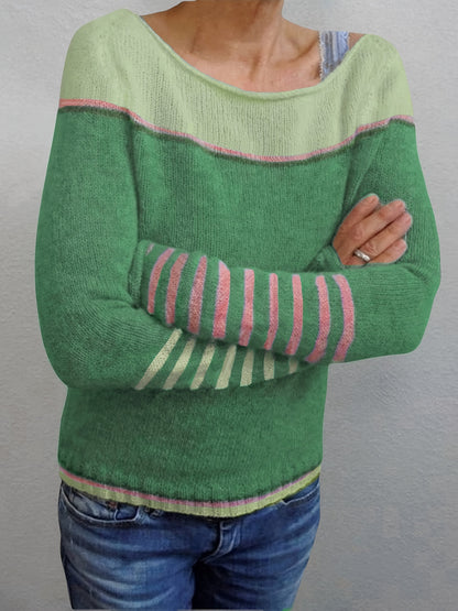 Leila™ | Suéter Casual a Rayas y Bloques de Color