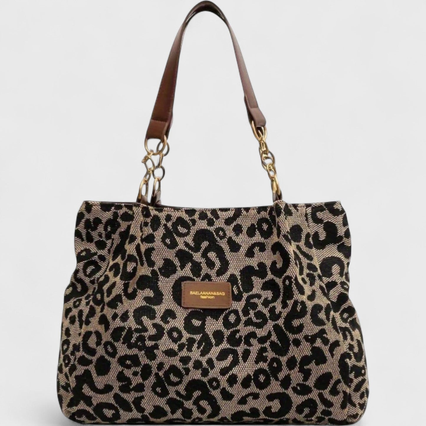 Naria™ | Bolsa de Compras Elegante de Lona de Leopardo