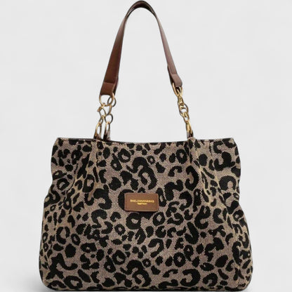 Cleopatra™ | Bolsa de Compras Elegante de Lona con Estampado de Leopardo