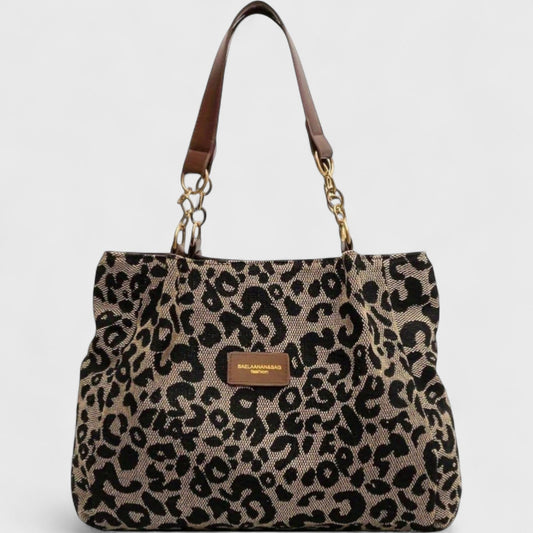 Cleopatra™ | Bolsa de Compras Elegante de Lona con Estampado de Leopardo