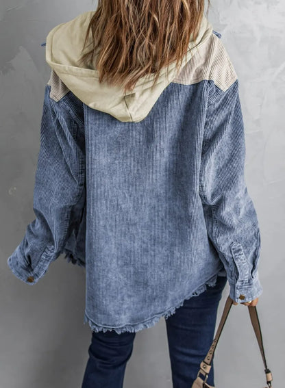 Pomi™ | Chaqueta de Terciopelo Acanalado Tricolor