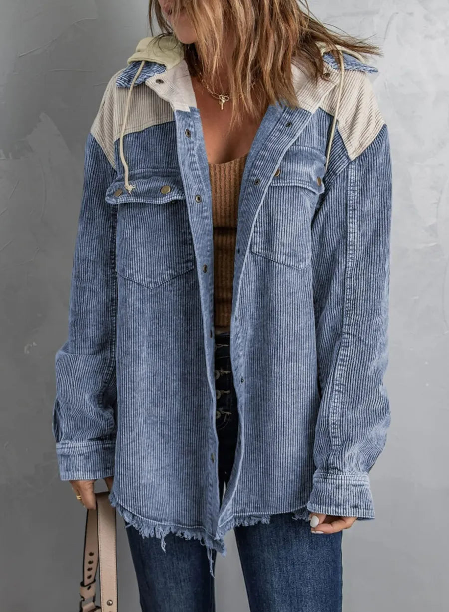 Pomi™ | Chaqueta de Terciopelo Acanalado Tricolor