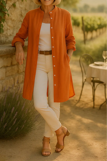 Camilya™ | Blusa Camisera Acampanada de Algodón