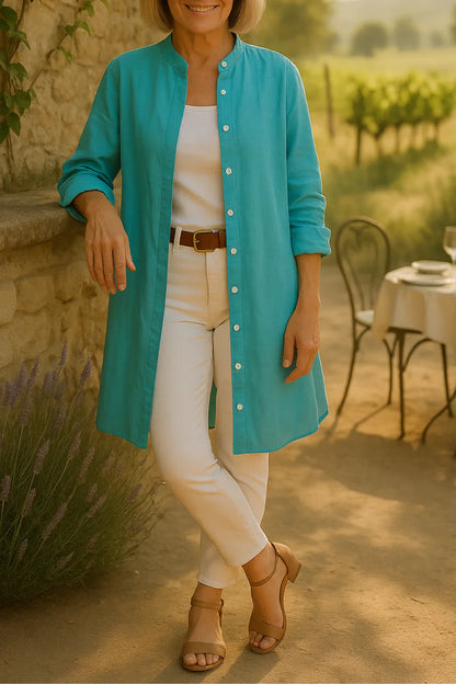 Camilya™ | Blusa Camisera Acampanada de Algodón