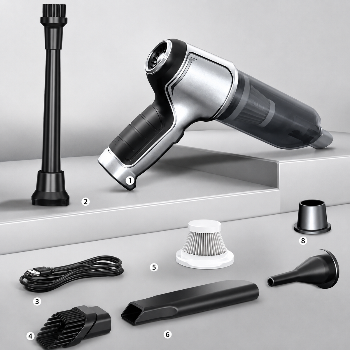 [4 EN 1] Aspiradora Portátil Inalámbrica Recargable UltraPower + Mopa con Spray de Regalo