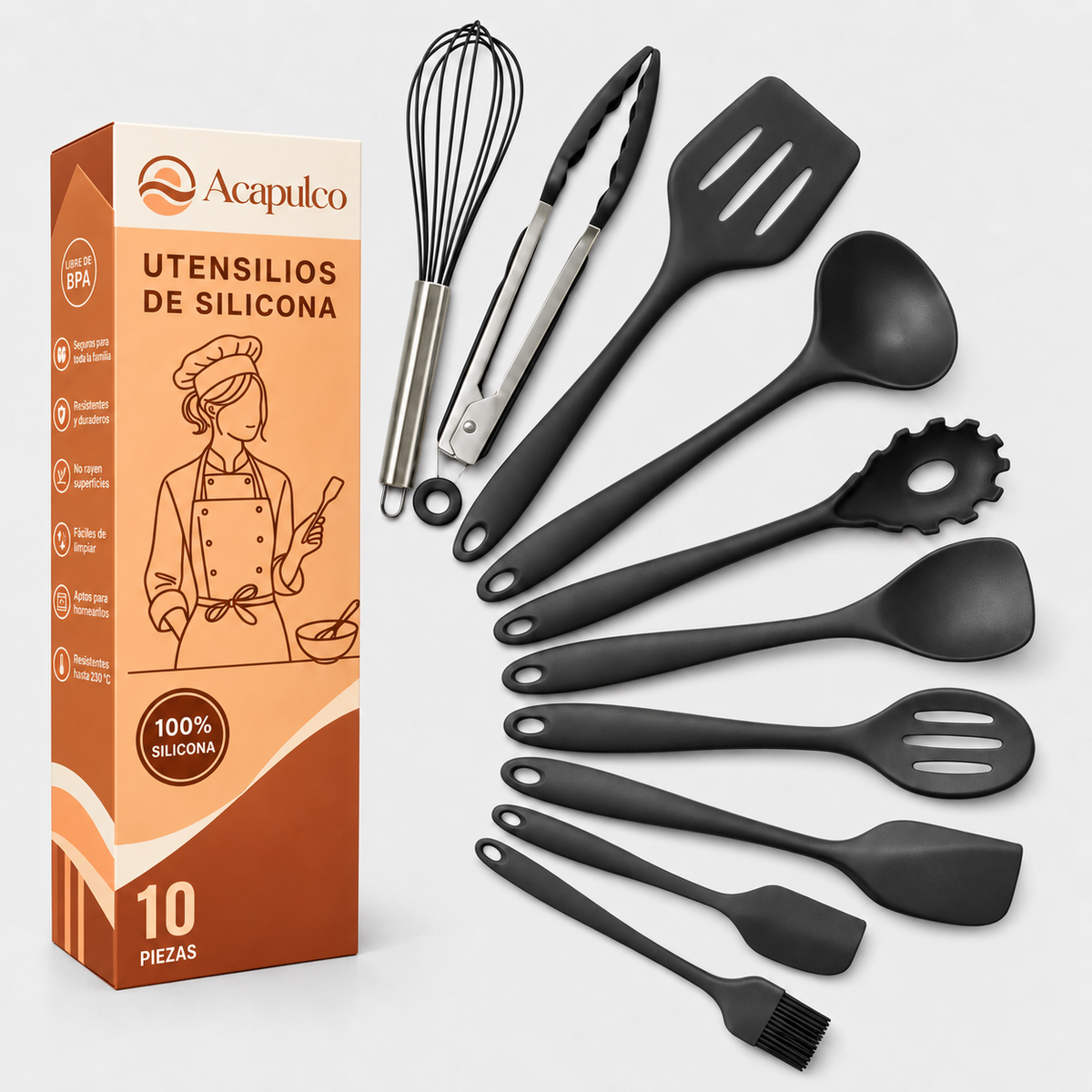 [76 PIEZAS] Juego de Cubiertos de Acero Inoxidable + Set de silicona gratis