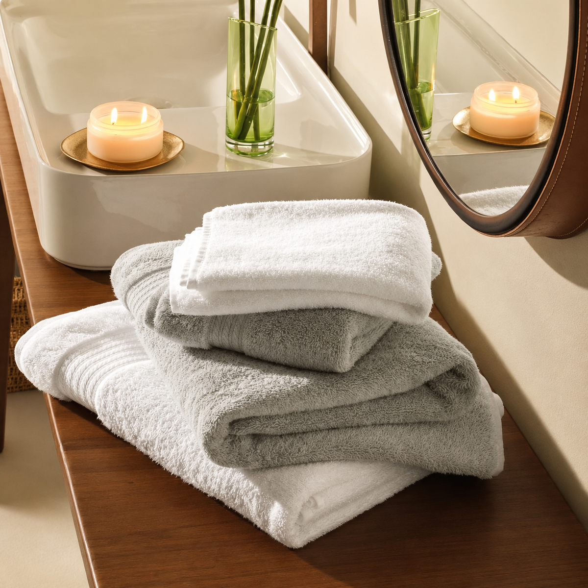 [COMPRÁ 2 Y LLEVATE 4] Juego de Toallas Premium 100 % Algodón Estilo Hotel + Bata de Baño de Regalo