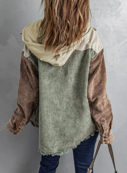 Pomi™ | Chaqueta de Terciopelo Acanalado Tricolor