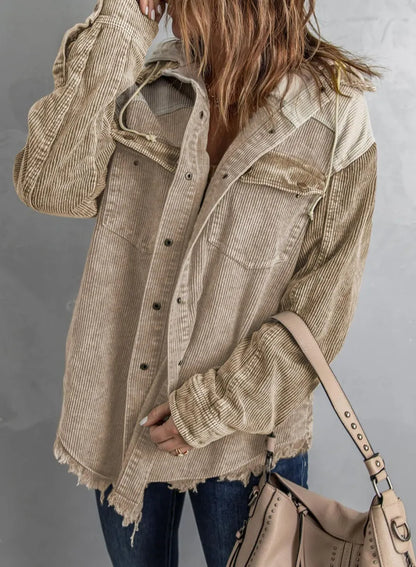 Pomi™ | Chaqueta de Terciopelo Acanalado Tricolor