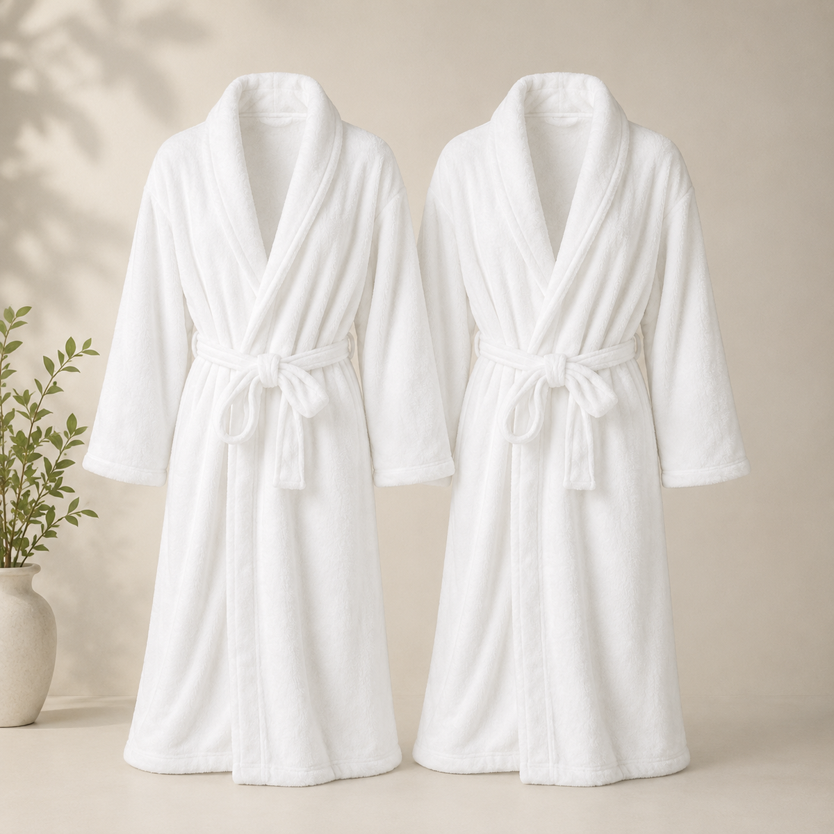 [8 PIEZAS] Juego de Toallas Premium 100% Algodón Peinado de 600 g/m² Estilo Hotel + 2 Batas de Baño de Regalo