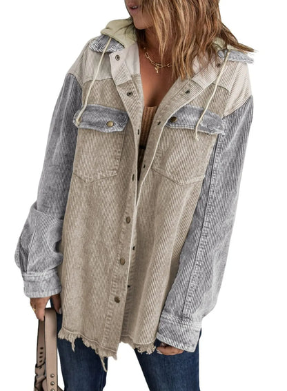 Pomi™ | Chaqueta de Terciopelo Acanalado Tricolor