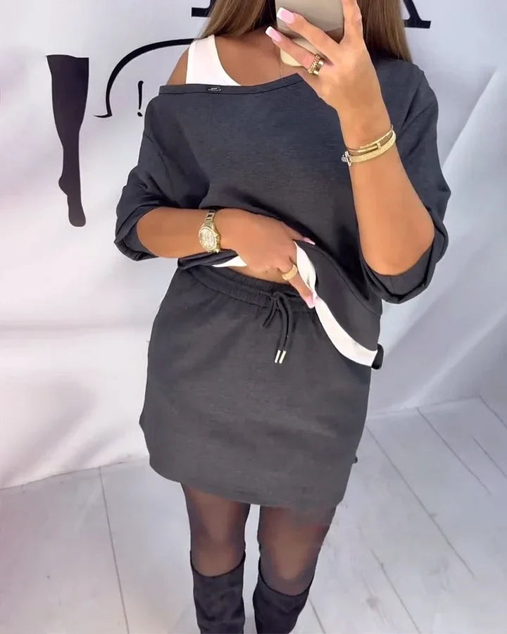 Darcella - Conjunto de dos piezas casual elegante