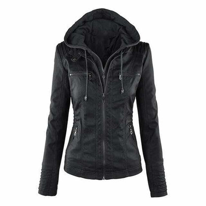 Bea™ | Chaqueta con Capucha Elegante de Piel Sintética