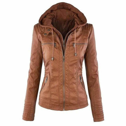 Bea™ | Chaqueta con Capucha Elegante de Piel Sintética
