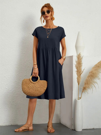 Sage – Vestido informal de bolsillo