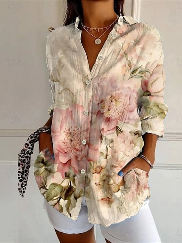 Flora™ | Camisa Casual Impresa Elegante