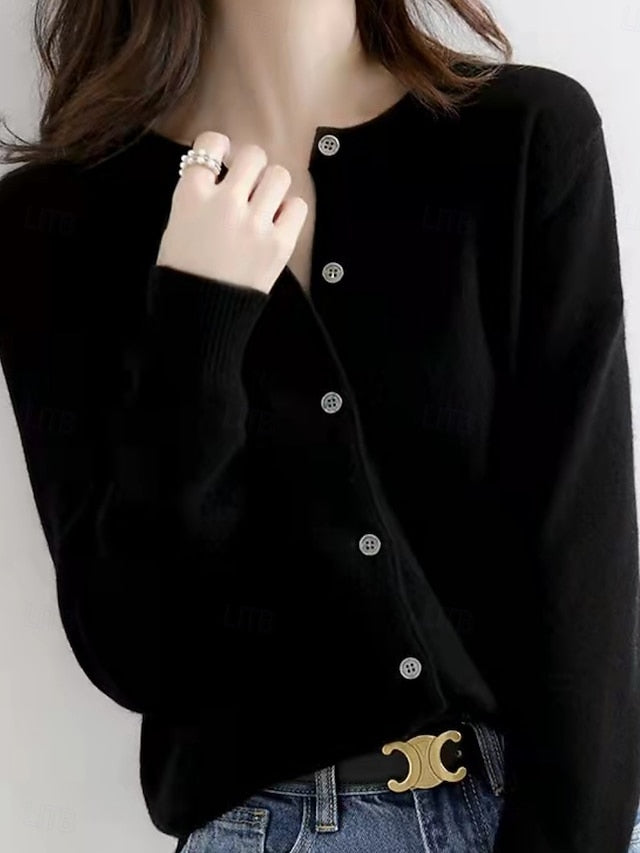 Raya™ | Cárdigan Elegante de Lana con Cuello Redondo