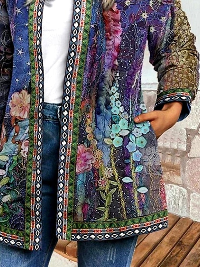 Livia™ | Chaqueta Vintage Casual Impresa Floral