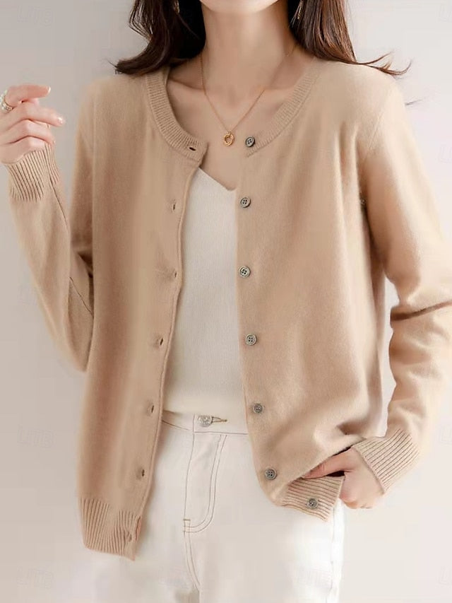 Raya™ | Cárdigan Elegante de Lana con Cuello Redondo