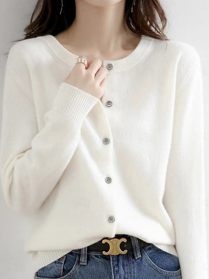 Raya™ | Cárdigan Elegante de Lana con Cuello Redondo