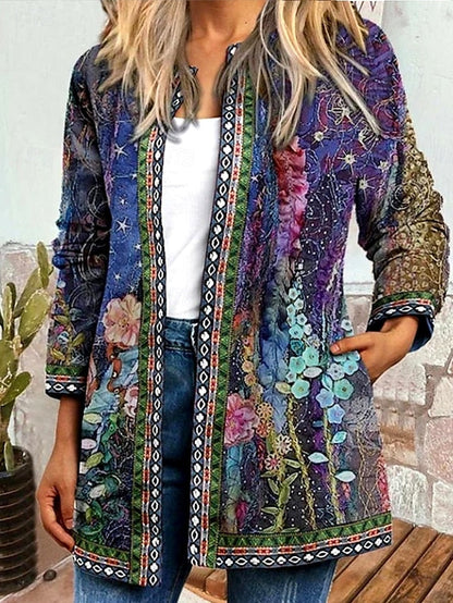 Livia™ | Chaqueta Vintage Casual Impresa Floral