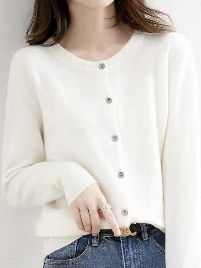 Raya™ | Cárdigan Elegante de Lana con Cuello Redondo