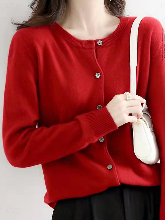 Raya™ | Cárdigan Elegante de Lana con Cuello Redondo