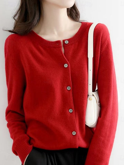 Raya™ | Cárdigan Elegante de Lana con Cuello Redondo