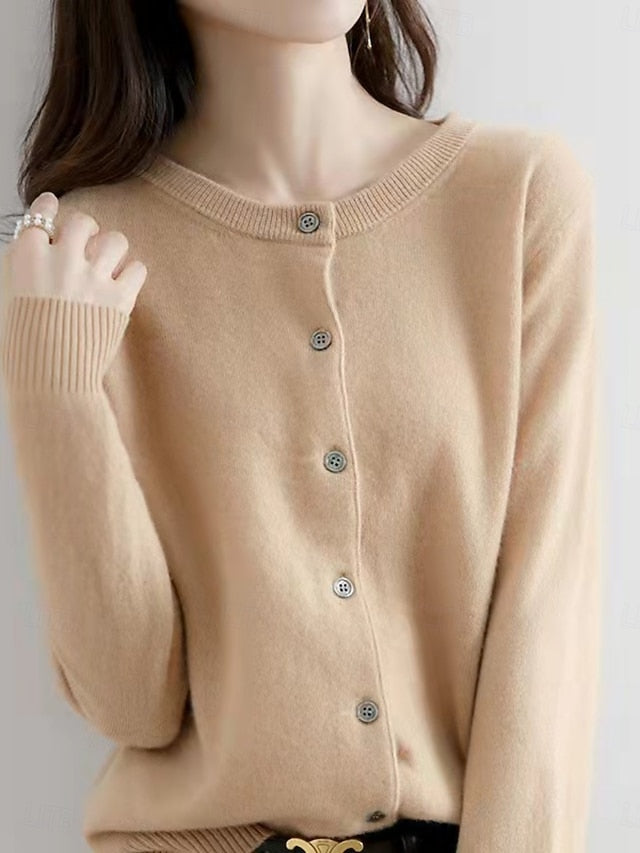 Raya™ | Cárdigan Elegante de Lana con Cuello Redondo