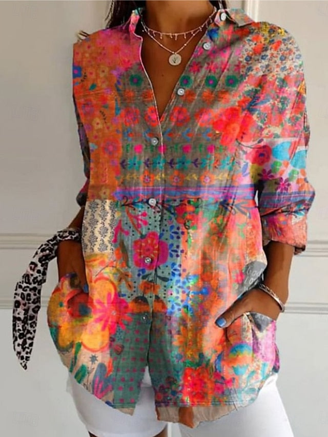 Flora™ | Camisa Casual Impresa Elegante