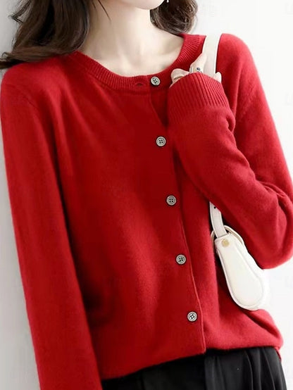 Raya™ | Cárdigan Elegante de Lana con Cuello Redondo